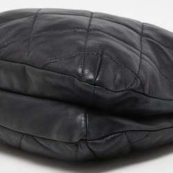 Pre Owned DKNY Black Quilted Leather Zip Shoulder Bag