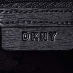 DKNY Brown Monogram Canvas and Leather Crossbody Bag