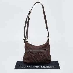 DKNY Brown Monogram Canvas and Leather Crossbody Bag