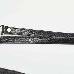 Pre Owned DKNY Black Leather Charm Chain Tote