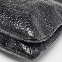 Pre Owned DKNY Black Leather Charm Chain Tote