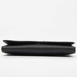 DKNY Black Saffiano Leather Flap Wallet on Chain