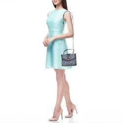 DKNY Blue Signature Canvas and Leather Top Handle Bag