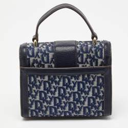 DKNY Blue Signature Canvas and Leather Top Handle Bag