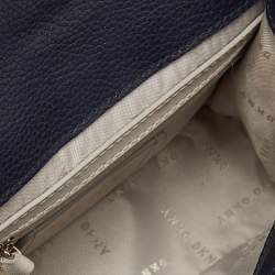 DKNY Blue Signature Canvas and Leather Top Handle Bag
