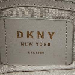 DKNY Blue Signature Canvas and Leather Top Handle Bag