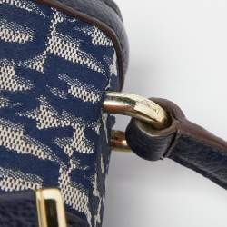 DKNY Blue Signature Canvas and Leather Top Handle Bag