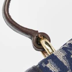 DKNY Blue Signature Canvas and Leather Top Handle Bag