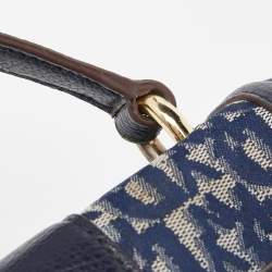 DKNY Blue Signature Canvas and Leather Top Handle Bag