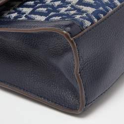 DKNY Blue Signature Canvas and Leather Top Handle Bag