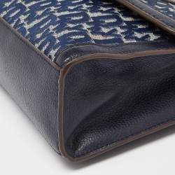 DKNY Blue Signature Canvas and Leather Top Handle Bag