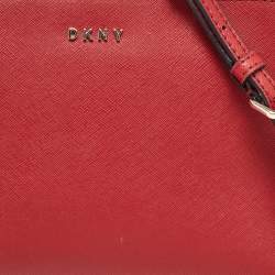 DKNY Red Leather Bryant Dome Crossbody Bag