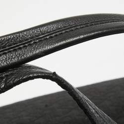 Pre Owned Dkny Black Monogram Canvas and Leather Flap Tote