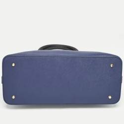 مملوكة مسبقًا DKNY Dark Blue/Black Leather Dome Satchel