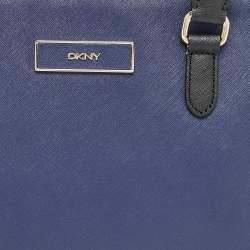 مملوكة مسبقًا DKNY Dark Blue/Black Leather Dome Satchel