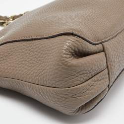 DKNY Beige Leather Chain Shoulder Bag