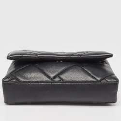 Dkny Black Quilted Leather Willow Chain Clutch