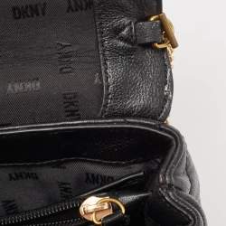 Dkny Black Quilted Leather Willow Chain Clutch