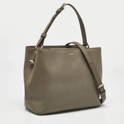 DKNY Beige Leather Bryant Bucket Bag