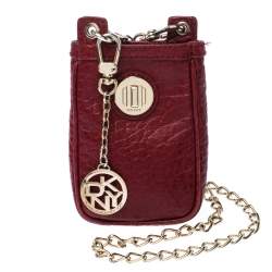 Dkny Red Leather Chain iPhone Case