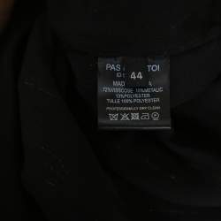 Dodo Bar Or Black Lurex Chiffon Ruffle Detail Tiered Belted Midi Dress M