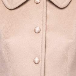 Pre Owned Dolce & Gabbana Beige Cashmere Single Breasted Mid Length Coat S