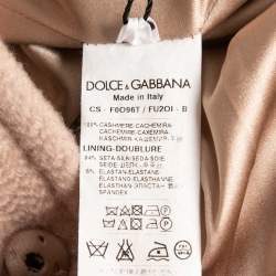Pre Owned Dolce & Gabbana Beige Cashmere Single Breasted Mid Length Coat S