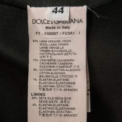 Dolce & Gabbana Black Wool Blend Single Breasted Mid Length Coat M