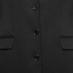Dolce & Gabbana Black Wool Blend Single Breasted Mid Length Coat M
