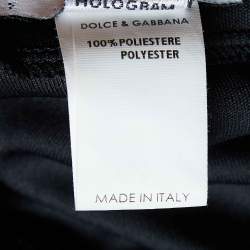 Dolce & Gabbana Mare Black Jersey Tie Detail Skirt XL