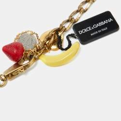 Dolce & Gabbana Two Tone Heritage Charms Chain Belt 