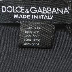 Pre Owned Dolce & Gabbana Dark Grey Silk Pocket Handkerchief