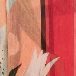 Pre Owned Dolce & Gabbana Pink Lily Print Silk Scarf