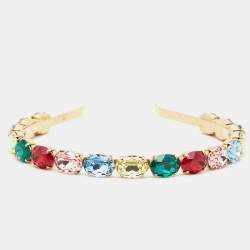 Dolce & Gabbana Crystal Embellished Gold Tone Headband