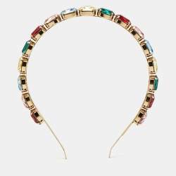 Dolce & Gabbana Crystal Embellished Gold Tone Headband
