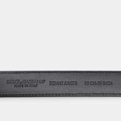 Dolce & Gabbana Black Leather DG Logo Buckle Belt 90 CM