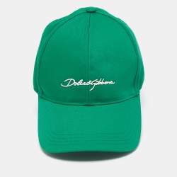 Dolce & Gabbana Green Logo Embroidered Synthetic Baseball Cap
