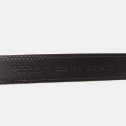 Pre Owned Dolce & Gabbana Black Leather Buckle Belt 80 CM