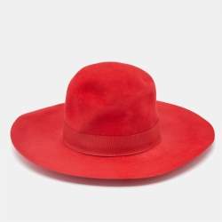 Dolce & Gabbana Red Rabbit Felt Fedora Hat 