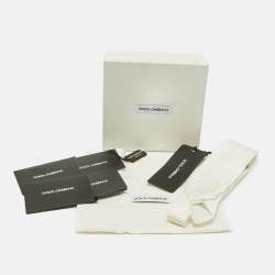 Pre Owned Dolce & Gabbana White Satin Slim Tie 