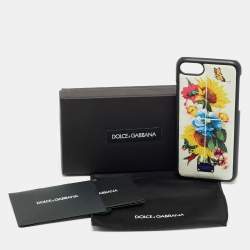 Pre Owned Dolce & Gabbana Multicolor Floral Print Leather iPhone 7 Cover 