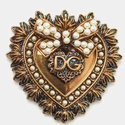Pre Owned Dolce & Gabbana White Silicone Devotion Heart AirPods Case