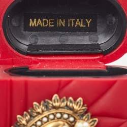 Pre Owned Dolce & Gabbana Red Silicone Devotion Heart AirPods Case