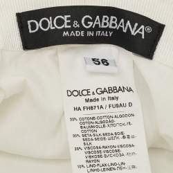 Pre Owned Dolce & Gabbana White/Purple Majolica Print Mat Sun Hat Size 56