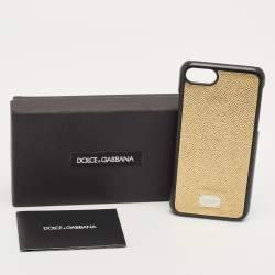 مملوكة مسبقًا Dolce & Gabbana Gold Leather iPhone 7 Case 