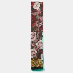 Pre Owned Dolce & Gabbana Multicolor Floral Printed Modal & Cashmere Scarf