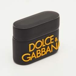 Pre Owned Dolce & Gabbana Logo Black/Yellow Rubber AirPods Pro Case