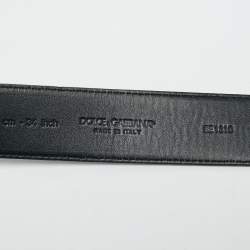 Pre Owned حزام دولتشي آند غابانا جلد ثعبان أسود مع مشبك ديفوشن 85 سم