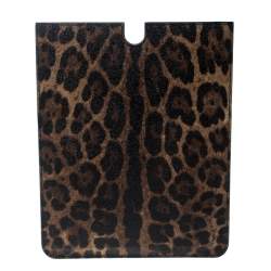 Dolce & Gabbana Brown Leopard Print Coated Canvas Ipad Case