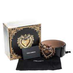 مملوكة مسبقًا Dolce & Gabbana Black Leather Devotion Belt 80CM